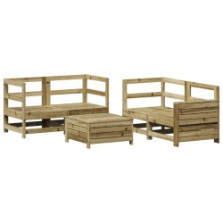 Salon de jardin 5 pcs bois de pin imprégné 