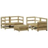 Salon de jardin 5 pcs bois de pin imprégné 