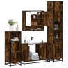Ensemble meubles salle de bain 4 pcs chêne fumé bois ingénierie 