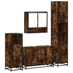 Ensemble meubles salle de bain 4 pcs chêne fumé bois ingénierie 