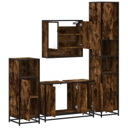 Ensemble meubles salle de bain 4 pcs chêne fumé bois ingénierie 