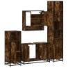 Ensemble meubles salle de bain 4 pcs chêne fumé bois ingénierie 