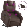 Fauteuil inclinable de massage électrique marron similicuir 