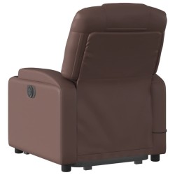 Fauteuil inclinable de massage électrique marron similicuir 