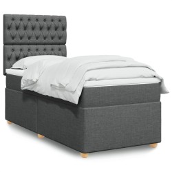 Sommier à lattes de lit avec matelas Gris foncé 80x200 cm Tissu 