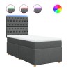 Sommier à lattes de lit avec matelas Gris foncé 80x200 cm Tissu 