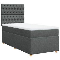 Sommier à lattes de lit avec matelas Gris foncé 80x200 cm Tissu 