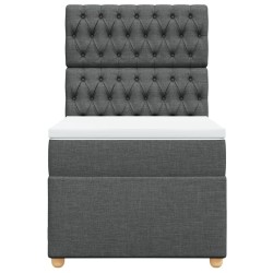 Sommier à lattes de lit avec matelas Gris foncé 80x200 cm Tissu 