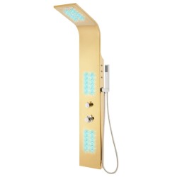 Système de panneau de douche acier inoxydable doré incurvé 