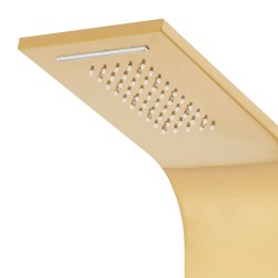 Système de panneau de douche acier inoxydable doré incurvé 