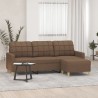 Canapé à 3 places avec repose-pieds Marron 180 cm Tissu 