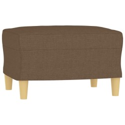 Canapé à 3 places avec repose-pieds Marron 180 cm Tissu 