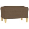 Canapé à 3 places avec repose-pieds Marron 180 cm Tissu 