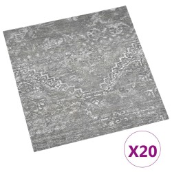 Dalles de plancher autoadhésives 20 pcs PVC 1,86 m² gris béton 