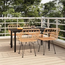 Ensemble à manger de jardin 5pcs Résine tressée 