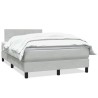 Sommier à lattes de lit et matelas gris clair 120x210cm velours 