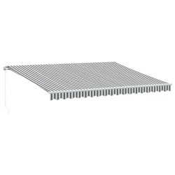 Auvent manuel rétractable anthracite et blanc 450x350 cm 