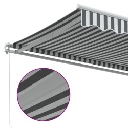 Auvent manuel rétractable anthracite et blanc 450x350 cm 
