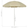 Parasol de plage jaune sable 240 cm 