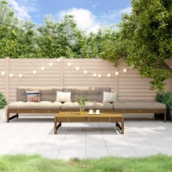 Salon de jardin 4 pcs marron miel bois de pin massif 