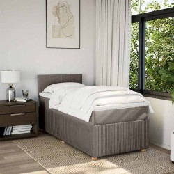 Sommier à lattes de lit avec matelas Taupe 90x200 cm Tissu 
