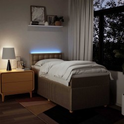 Sommier à lattes de lit et matelas Crème 90x190 cm Tissu 