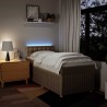 Sommier à lattes de lit et matelas Crème 90x190 cm Tissu 