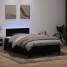 Sommier à lattes de lit avec matelas noir 120x210 cm velours 