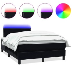 Sommier à lattes de lit avec matelas noir 120x210 cm velours 