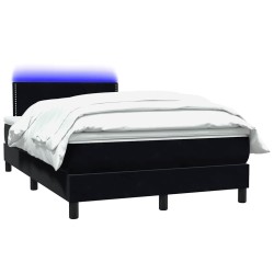 Sommier à lattes de lit avec matelas noir 120x210 cm velours 