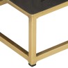 Armoire à tiroirs Noir et doré 45x30x105 cm Bois de manguier 