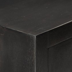 Armoire à tiroirs Noir et doré 45x30x105 cm Bois de manguier 