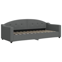 Lit de jour avec matelas gris foncé 80x200 cm tissu 