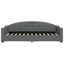 Lit de jour avec matelas gris foncé 80x200 cm tissu 