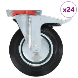 24 pcs Roulettes pivotantes 200 mm 