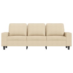 Canapé à 3 places avec repose-pieds Crème 180 cm Tissu 