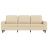 Canapé à 3 places avec repose-pieds Crème 180 cm Tissu 