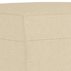 Canapé à 3 places avec repose-pieds Crème 180 cm Tissu 