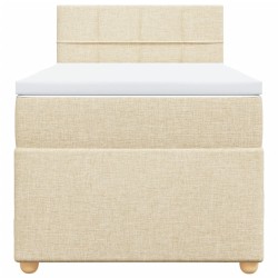 Sommier à lattes de lit et matelas Crème 90x190 cm Tissu 