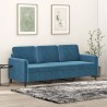 Canapé à 3 places Bleu 180 cm Velours 