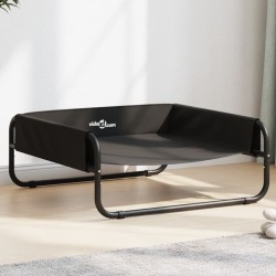 Lit surélevé pour chien anthracite tissu Oxford et acier 
