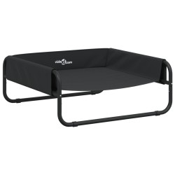 Lit surélevé pour chien anthracite tissu Oxford et acier 