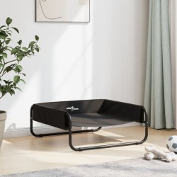 Lit surélevé pour chien anthracite tissu Oxford et acier 