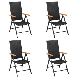 Ensemble à manger de jardin 5 pcs Noir et marron Résine tressée 
