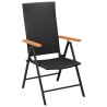 Ensemble à manger de jardin 5 pcs Noir et marron Résine tressée 