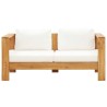 Canapé de jardin avec coussin 140 cm Acacia solide Blanc crème 