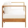 Canapé de jardin avec coussin 140 cm Acacia solide Blanc crème 