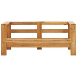 Canapé de jardin avec coussin 140 cm Acacia solide Blanc crème 
