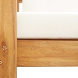 Canapé de jardin avec coussin 140 cm Acacia solide Blanc crème 