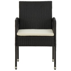 Ensemble à manger d'extérieur 7 pcs Résine tressée Noir 